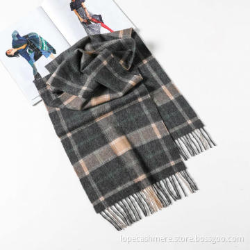 Men classic plaid scarf cashmere scarves